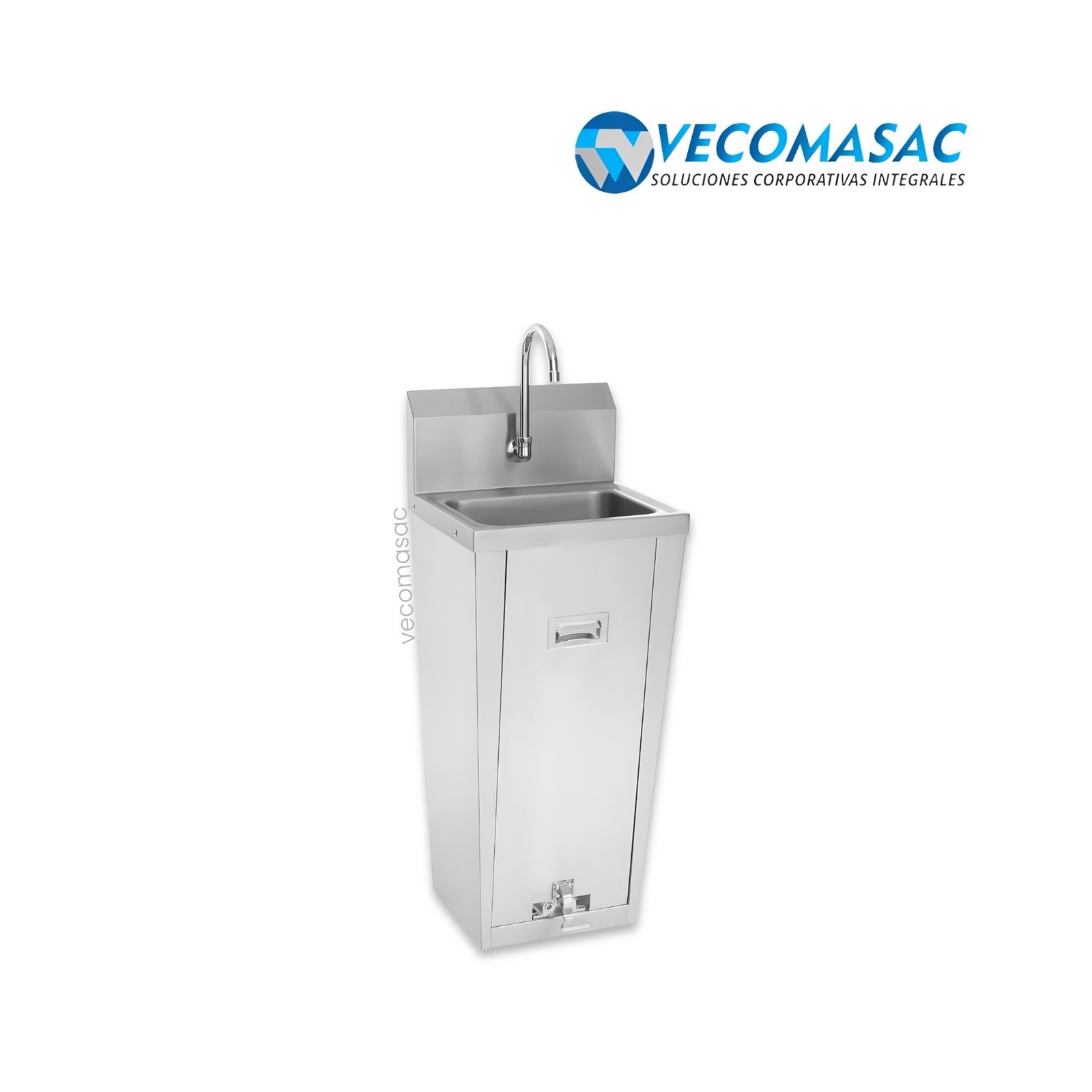 Vecomasac lM-1P lavamanos de acero inoxidable c/caño y pedal